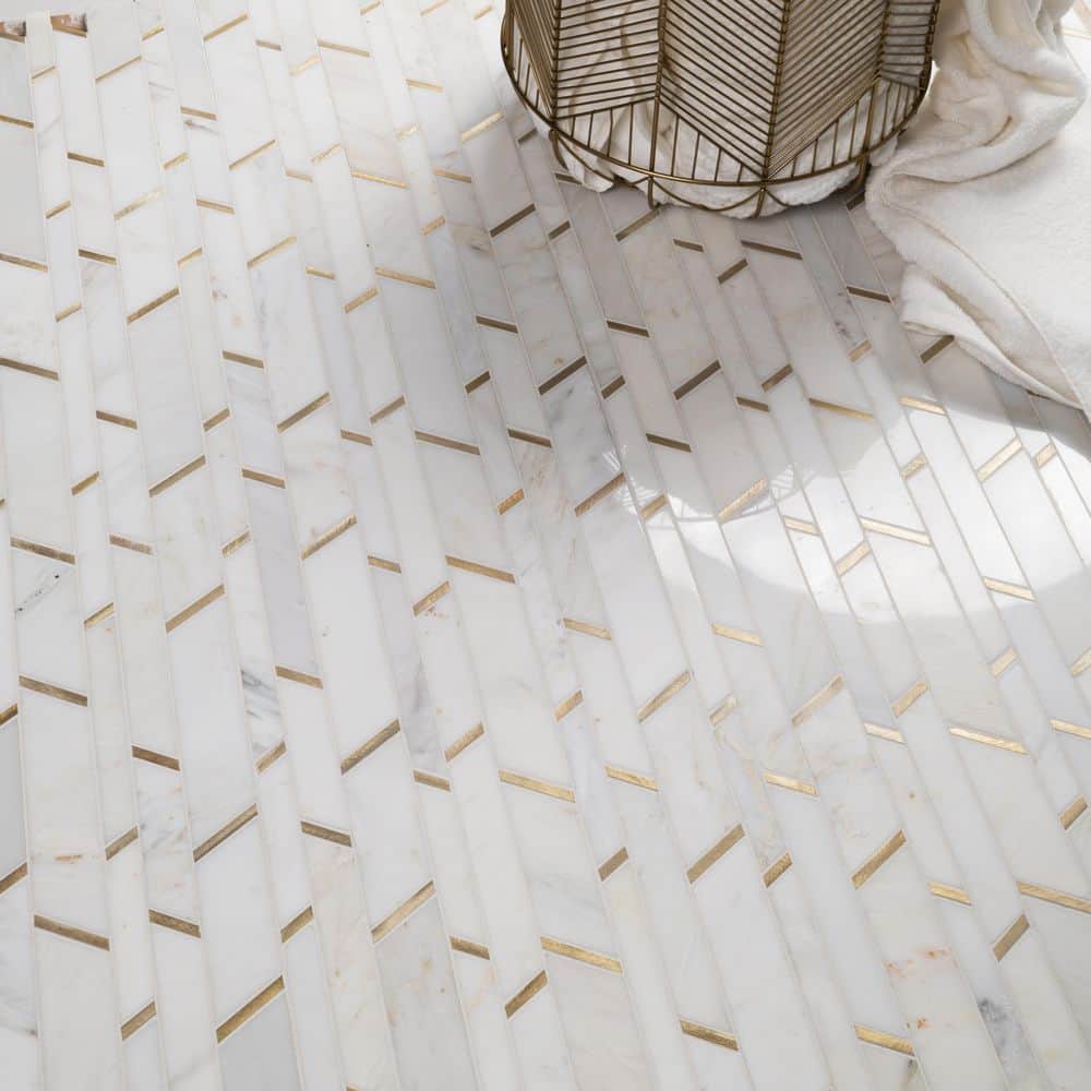 MSI Metro Gold 12 in. x 12 in. Stone/Metal Mesh-Mounted Mosaic Floor and Wall Tile (1.25 sq. ft./Each) (4)