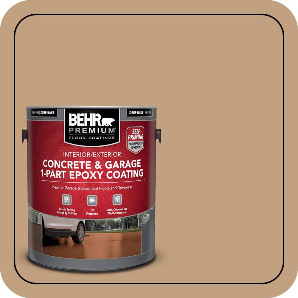 BEHR PREMIUM 1 gal. #S280-4 Real Cork Self-Priming 1-Part Epoxy Satin Interior/Exterior Concrete and Garage Floor Paint (1)