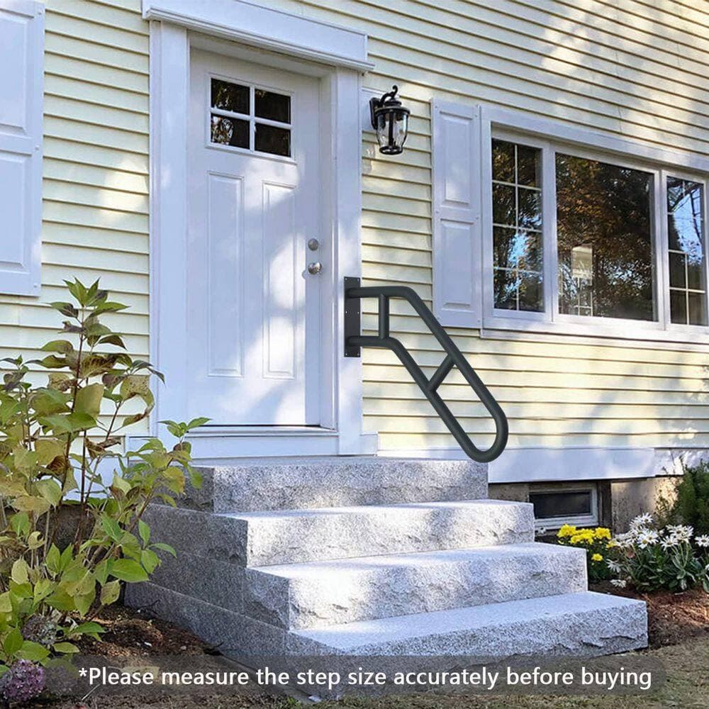 Afoxsos 21 in.W Handrails Wall Mounted Safety Grab Bar Matte Finish with Anti-Skid Crossbar for Outdoor Indoor Steps Metal (3)