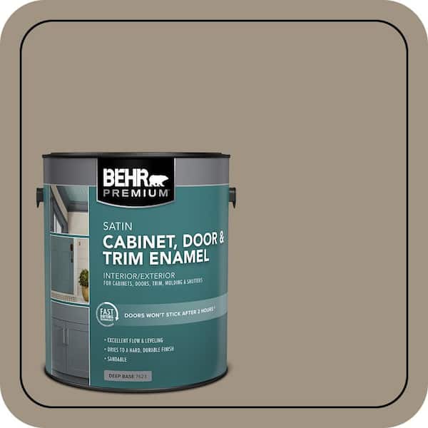 BEHR PREMIUM 1 gal. #PPU7-23 Rolling Pebble Satin Enamel Interior/Exterior Cabinet, Door & Trim Paint (2)