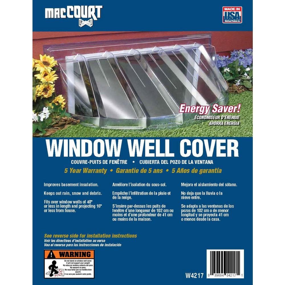 MacCourt 42 in. x 15 in. Polyethylene Reversible Bubble Window Well Cover (2)