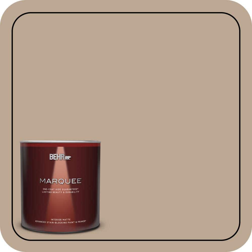BEHR MARQUEE 1 qt. #700D-4 Brown Teepee One-Coat Hide Matte Interior Paint & Primer