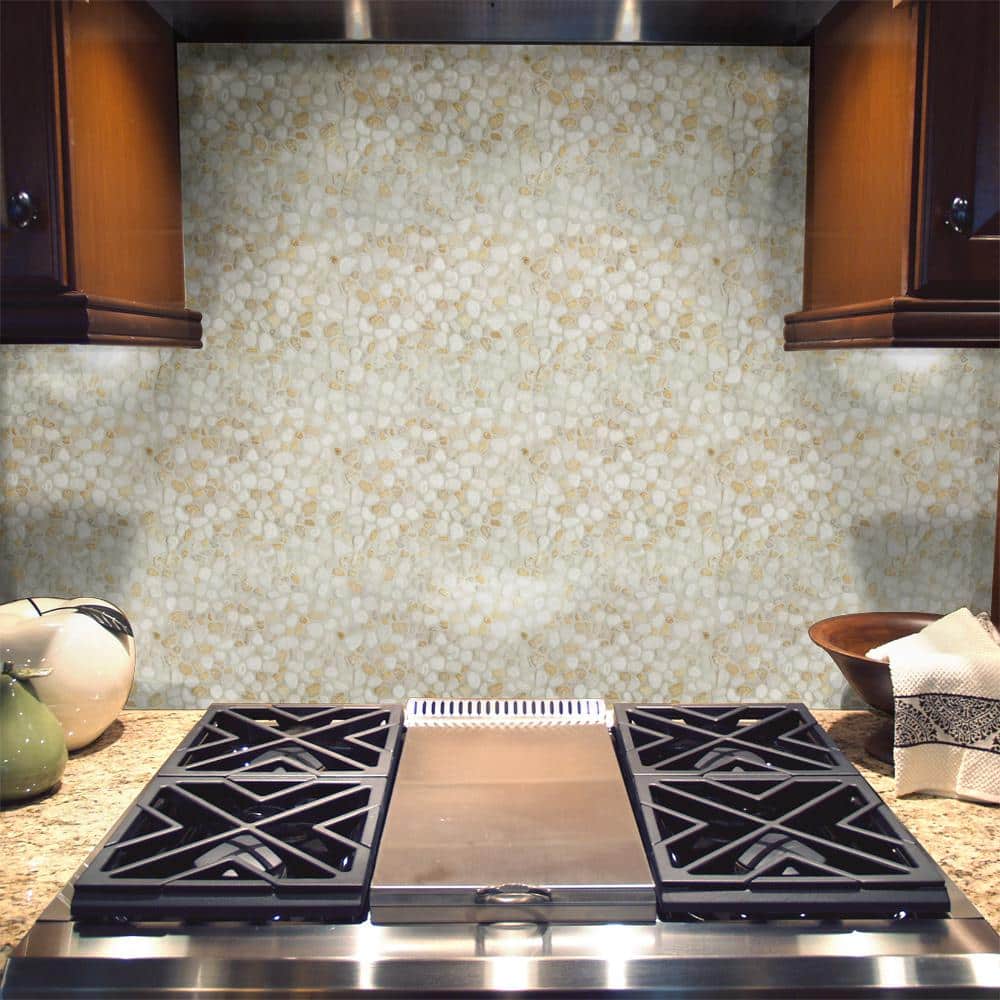 Jeffrey Court Creama River Rock 11.25 in. x 11.25 in. Honed Marble/ Limestone Floor and Wall Mosaic Tile (.0878 sq. ft./Each) (3)