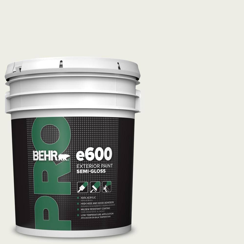 BEHR PRO 5 gal. Designer Collection #DC-013 Harmonious White Semi-Gloss Exterior Paint