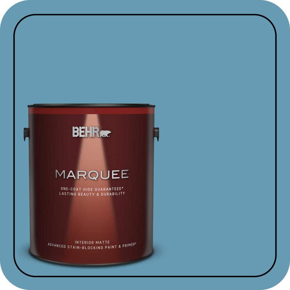 BEHR MARQUEE 1 gal. #S490-4 Yacht Blue One-Coat Hide Matte Interior Paint & Primer