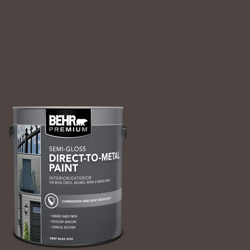 BEHR PREMIUM 1 gal. #SC-104 Cordovan Brown Semi-Gloss Direct to Metal Interior/Exterior Paint (1)