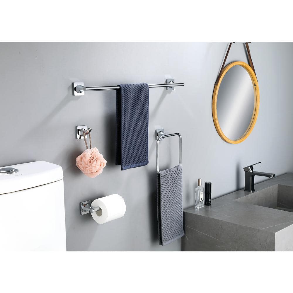 ruiling Wall Mounted Single Towel Bar Anti-Spotting Towel Holder Stainless Steel Polished (4)