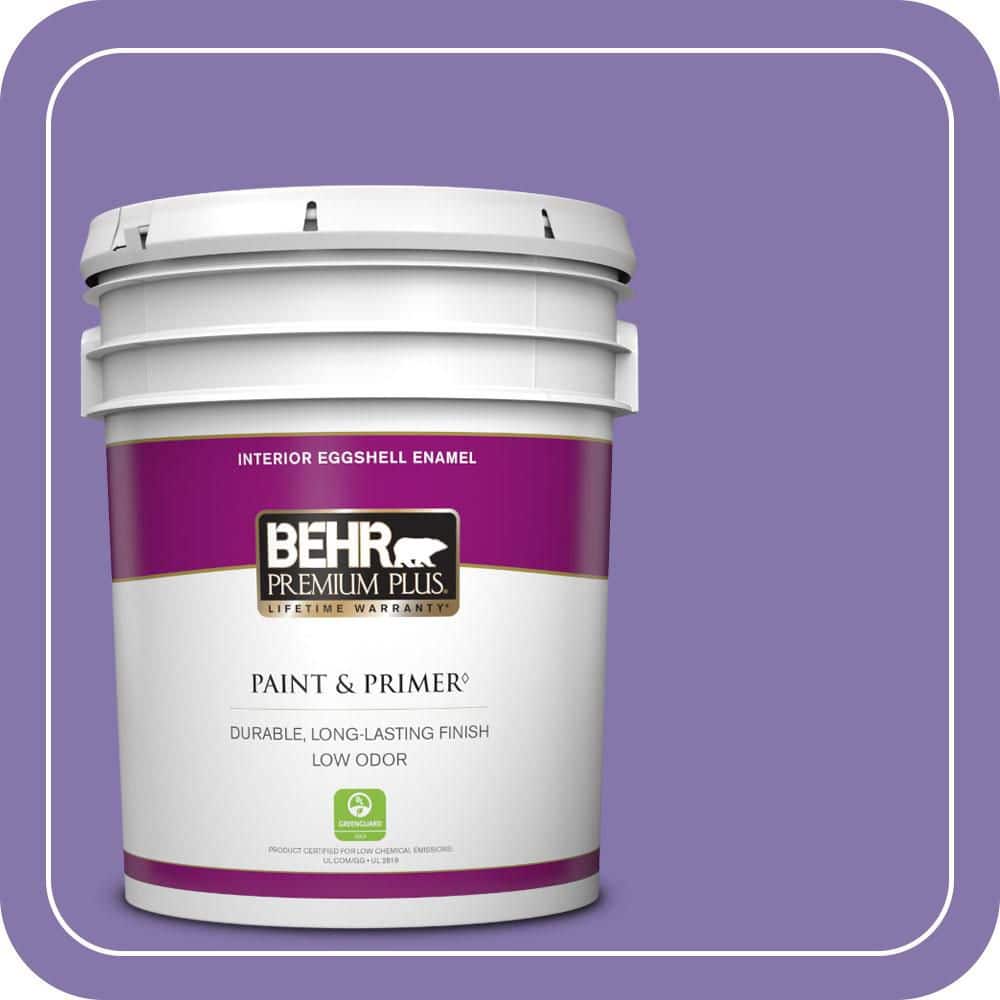 BEHR PREMIUM PLUS 5 gal. #640B-6 Grape Parfait Eggshell Enamel Low Odor Interior Paint & Primer