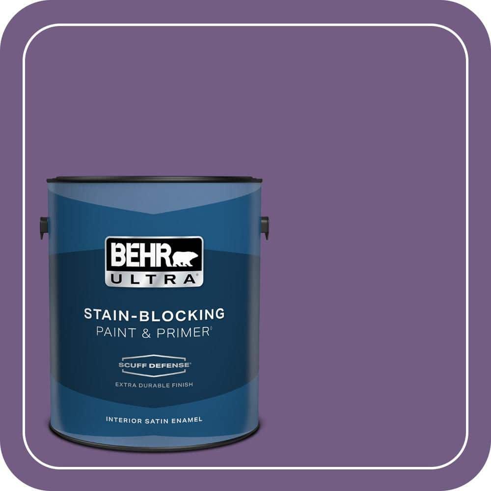 BEHR ULTRA 1 gal. #650B-7 Mystical Purple Extra Durable Satin Enamel Interior Paint & Primer