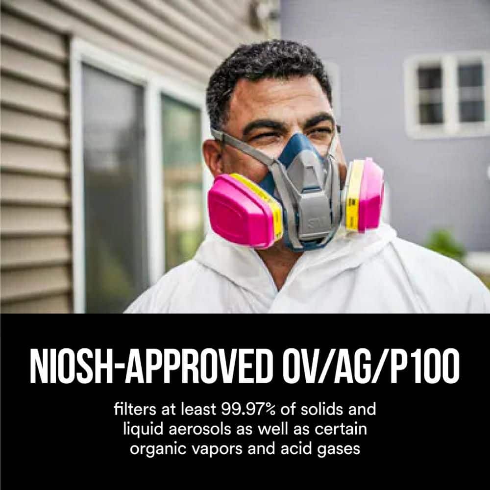 3M OV AG P100 Replacement Respirator Cartridges for Professional Multi-Purpose Reusable Respirator (1-Pair) (3)