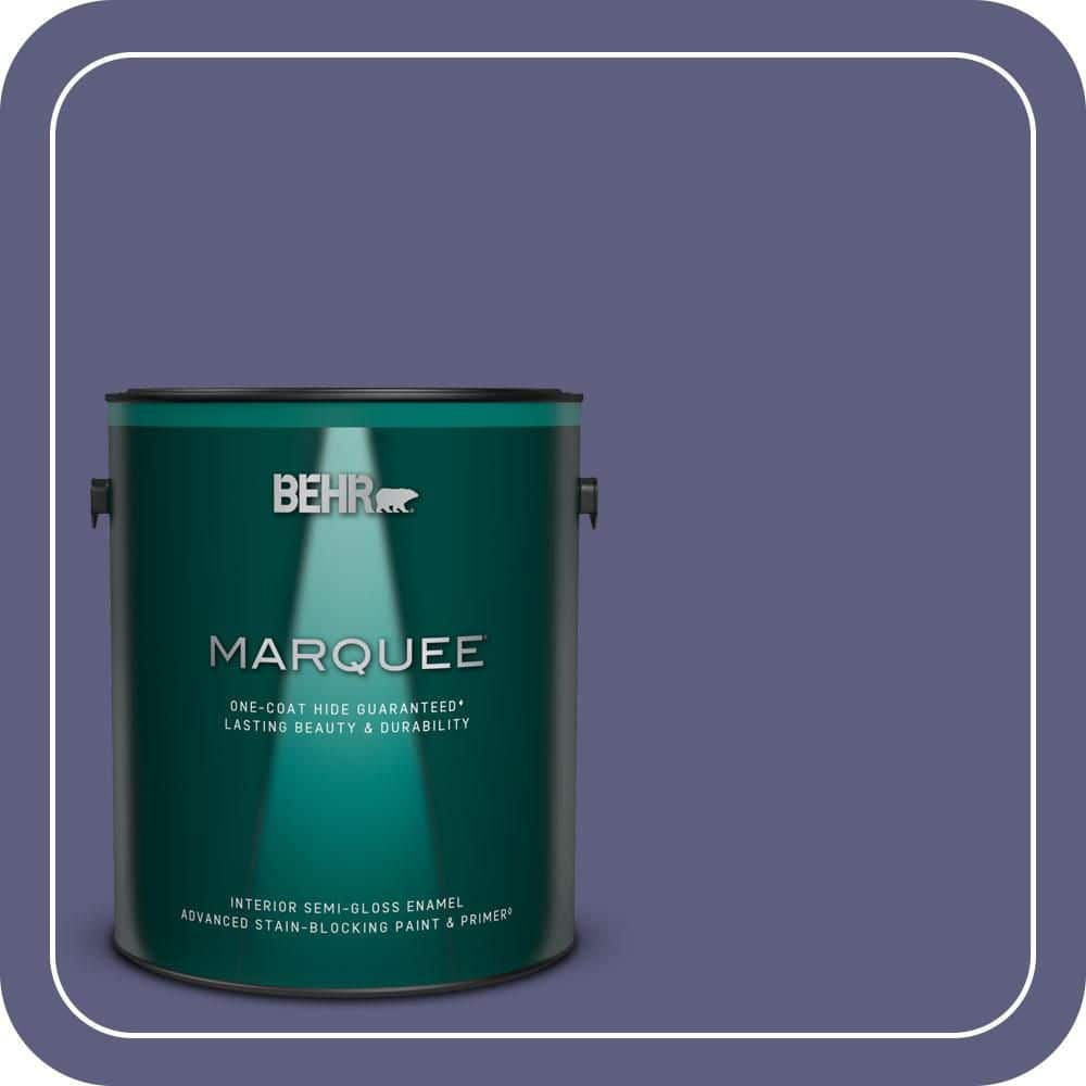 BEHR MARQUEE 1 gal. #M550-7 Strong Iris One-Coat Hide Semi-Gloss Enamel Interior Paint & Primer