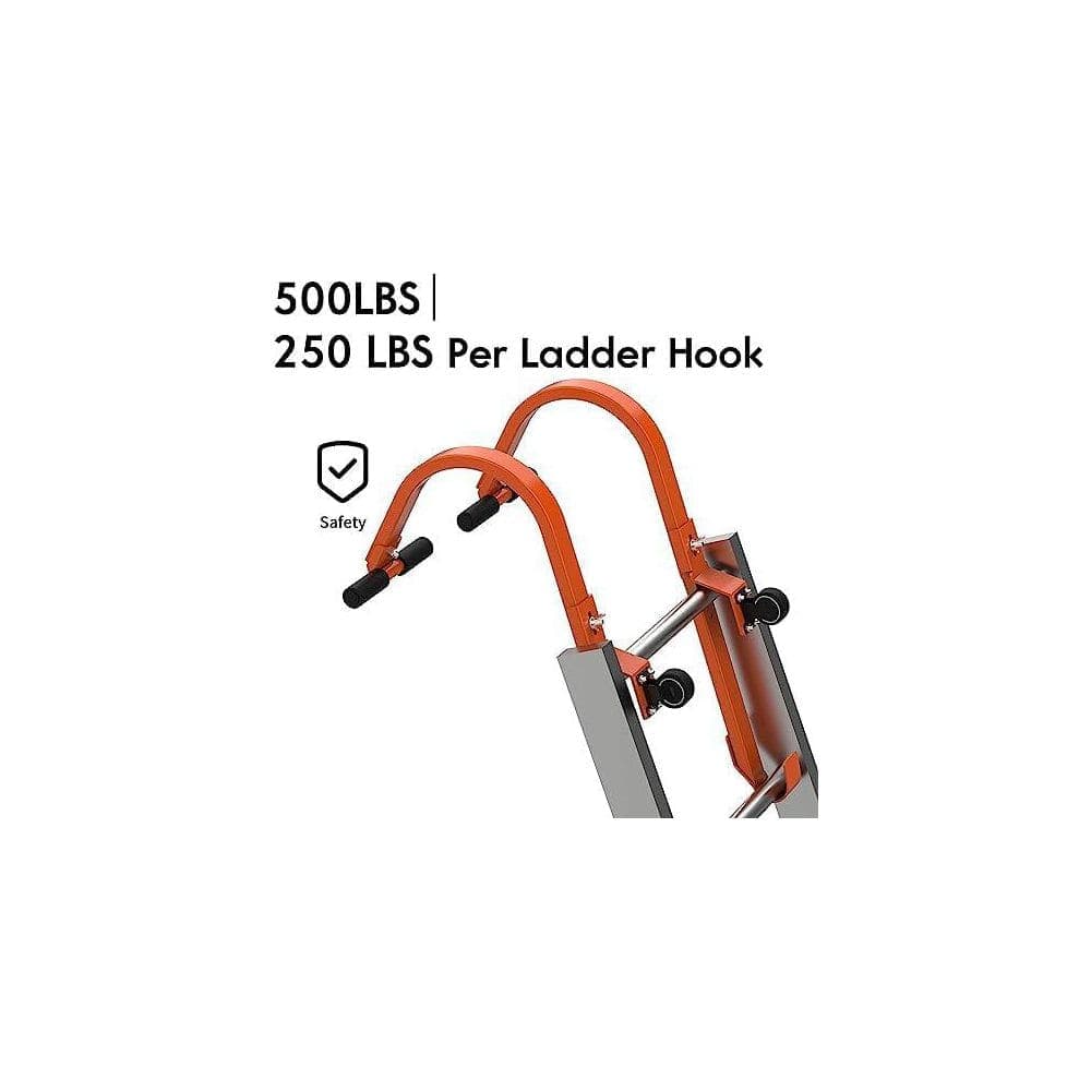 Laybus Roof Ladder Stabilizer Hook Heavy Duty Steel 500 lbs. Weight Ratin Roof Safety Tool with Wheel (2-Piece) (3)