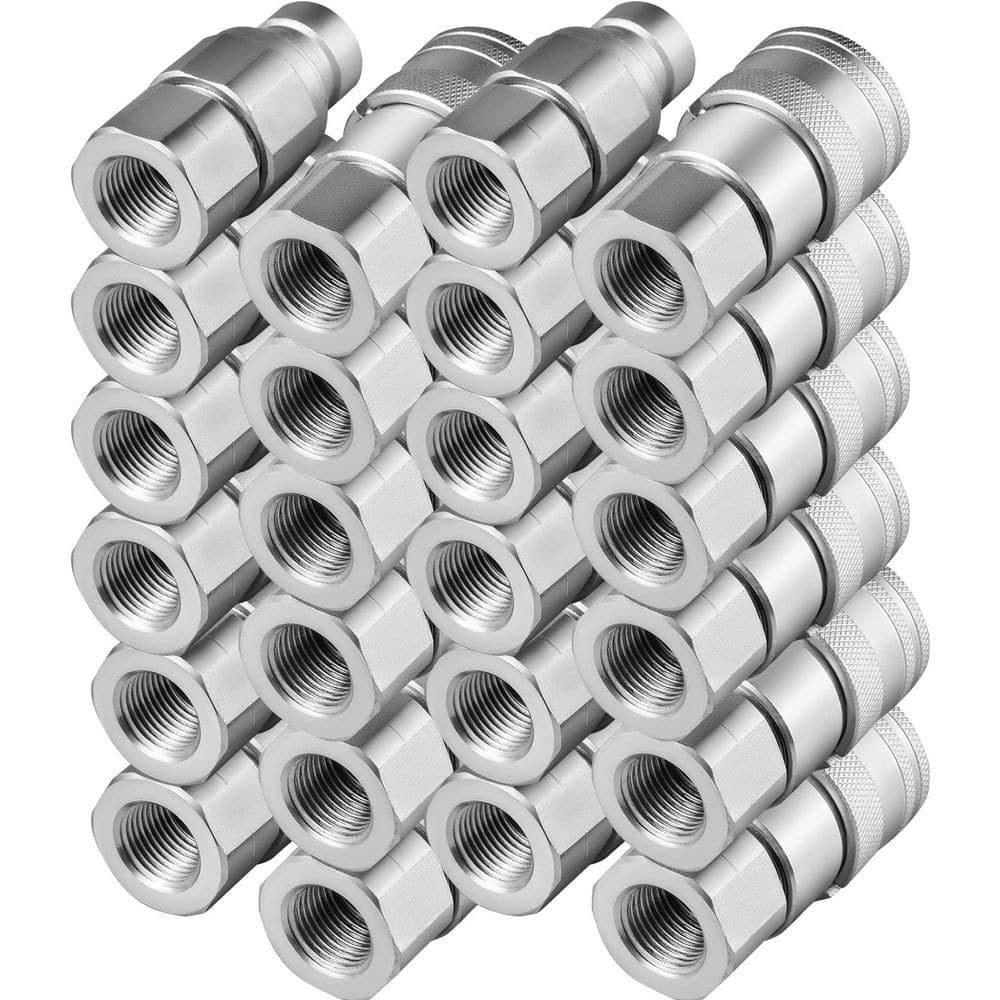 SKYSHALO Skid Steer Hydraulic Quick Connect 1/2 in. Body Hydraulic Coupler 1/2 in. NPT Hydraulic Coupling Connect (1)