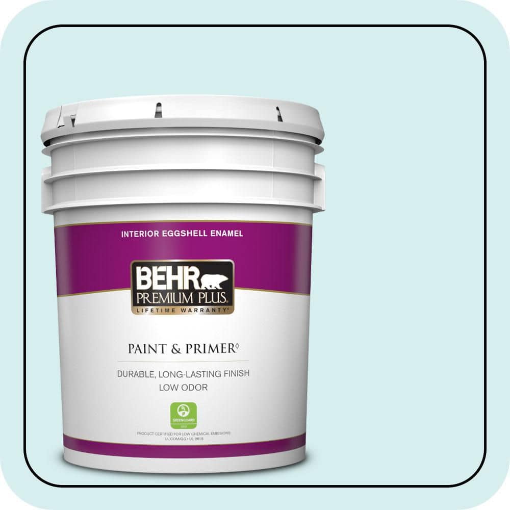 BEHR PREMIUM PLUS 5 gal. #520A-1 Lakeside Mist Eggshell Enamel Low Odor Interior Paint & Primer