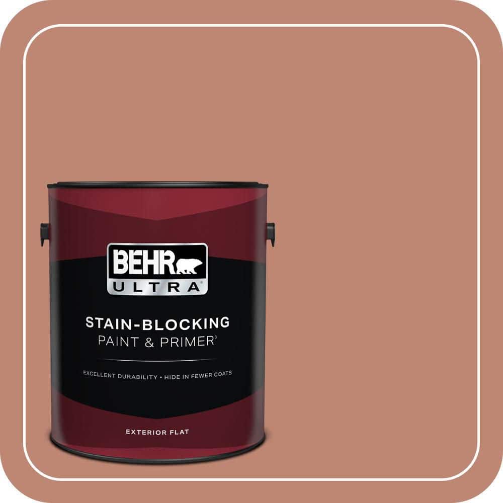 BEHR ULTRA 1 gal. #PPU2-09 Ginger Rose Flat Exterior Paint & Primer