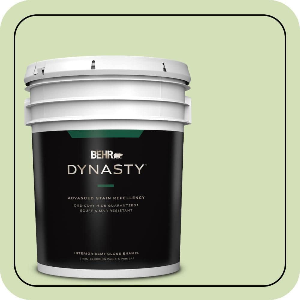 BEHR DYNASTY 5 gal. #MQ4-45 Spring Glow One-Coat Hide Semi-Gloss Enamel Interior Stain-Blocking Paint & Primer