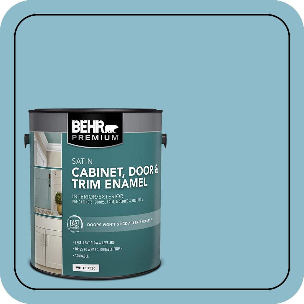BEHR PREMIUM 1 gal. #S460-3 Blue Echo Satin Enamel Interior/Exterior Cabinet, Door & Trim Paint