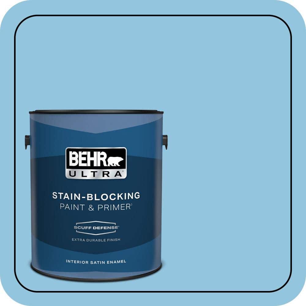 BEHR ULTRA 1 gal. #550D-4 Caribbean Coast Extra Durable Satin Enamel Interior Paint & Primer