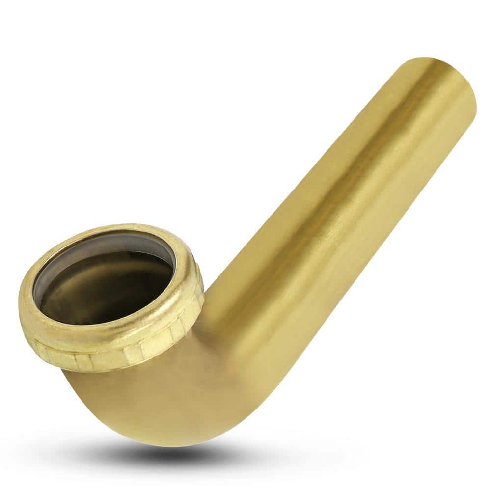 PLUMBFLEX 1-1/2 in. x 8 in. 20-Gauge Brass Slip Joint Waste Bend for Tubular Drain Applications (1)