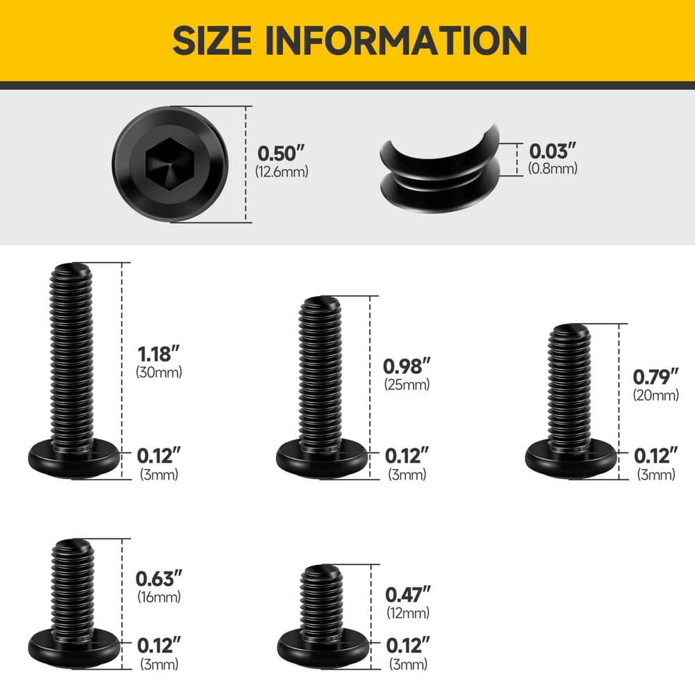 MYWISH M6 Flat Head Hex Socket Cap Screws Bolts Assortment Kit (25-Piece) (2)