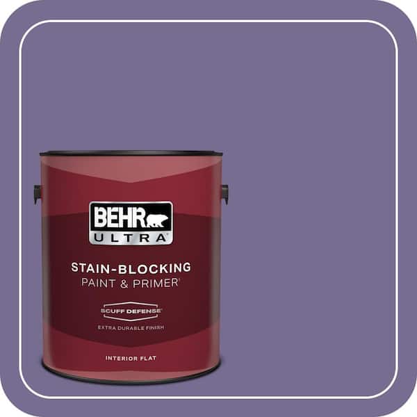 BEHR ULTRA 1 gal. #650D-6 Purple Silhouette Extra Durable Flat Interior Paint & Primer (2)