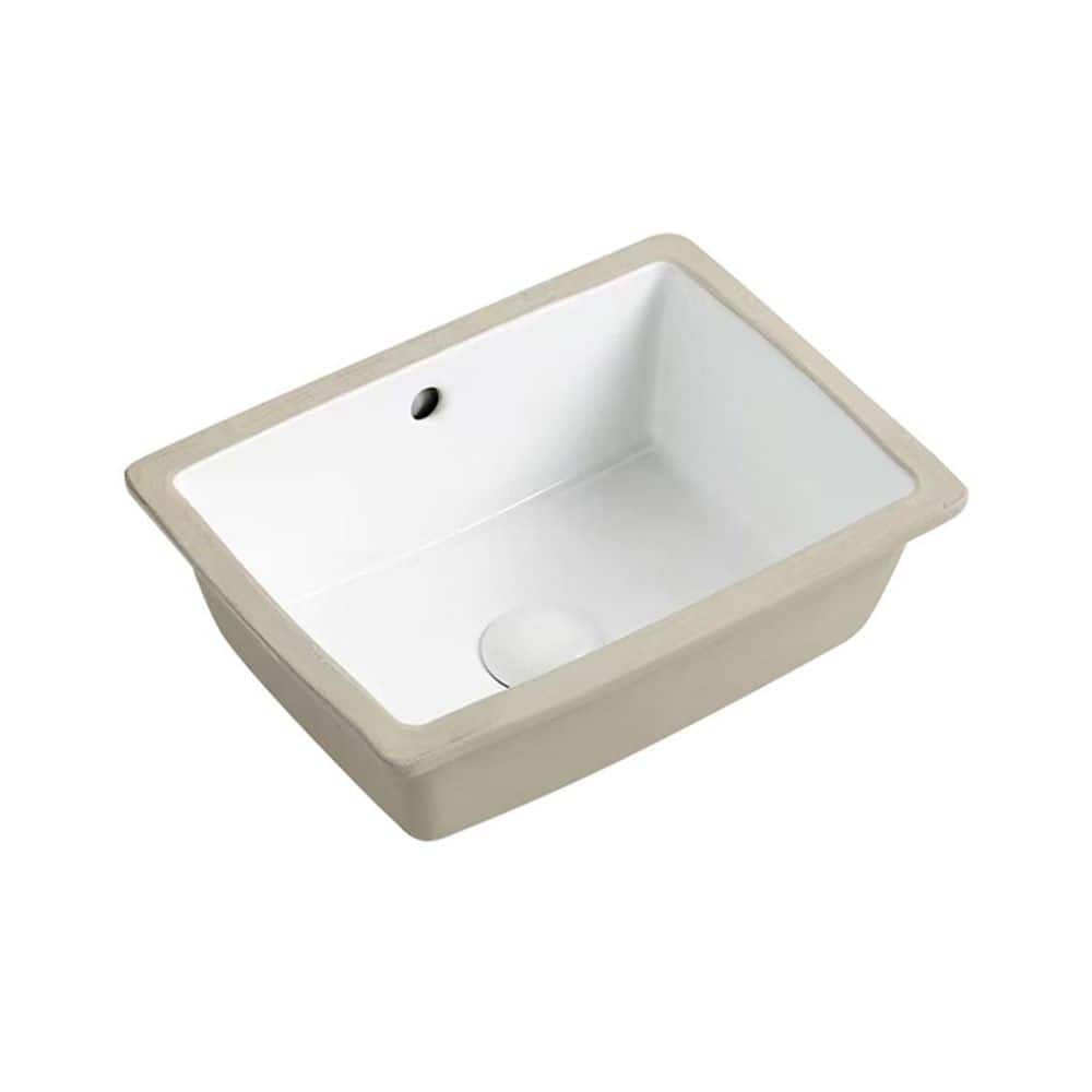 Satico 15.55 in. Undermount Rectangular Ceramic Bathroom Sink in Milk White (1)