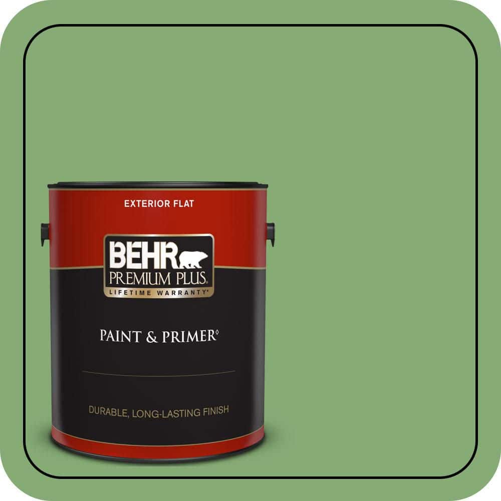 BEHR PREMIUM PLUS 1 gal. #440D-5 Pesto Flat Exterior Paint & Primer