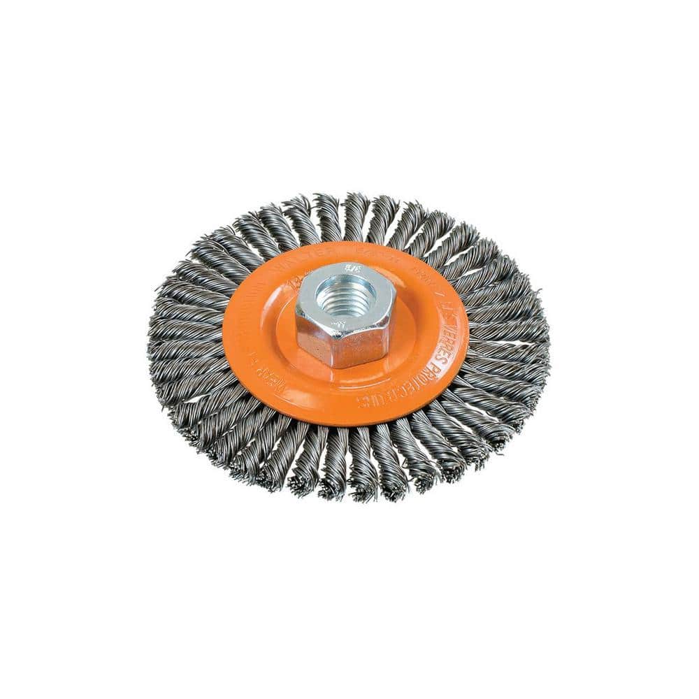 WALTER SURFACE TECHNOLOGIES 4.5 in. Stringer Bead Brush with Knot-Twisted Wires 5/8 in. - 11 in. Arbor