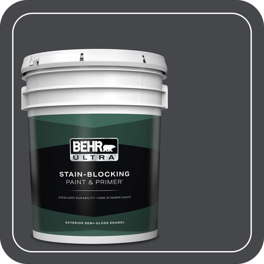BEHR ULTRA 5 gal. #PPU26-23A Dark Secret Semi-Gloss Enamel Exterior Paint & Primer