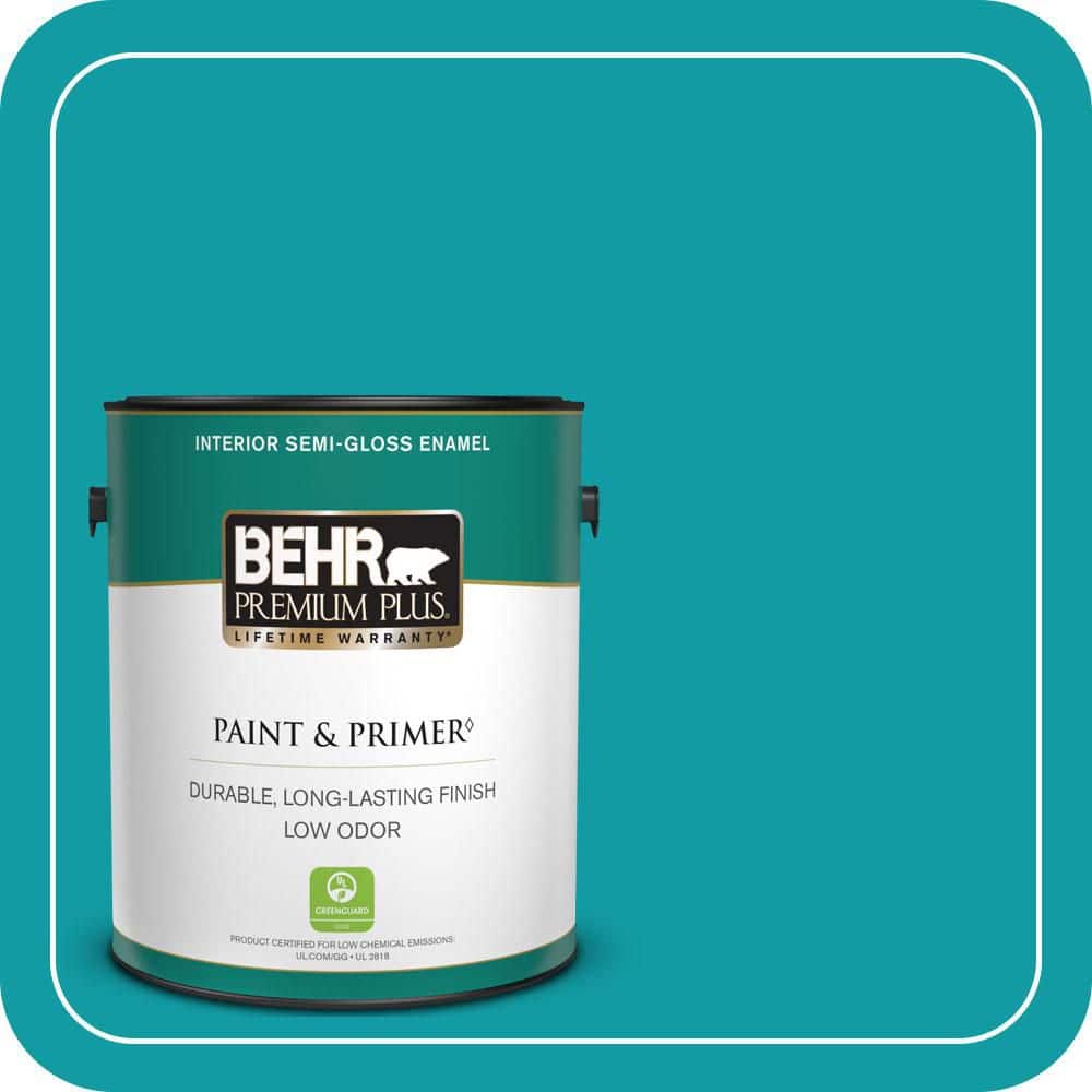 BEHR PREMIUM PLUS 1 gal. #MQ4-20 Island Dream Semi-Gloss Enamel Low Odor Interior Paint & Primer