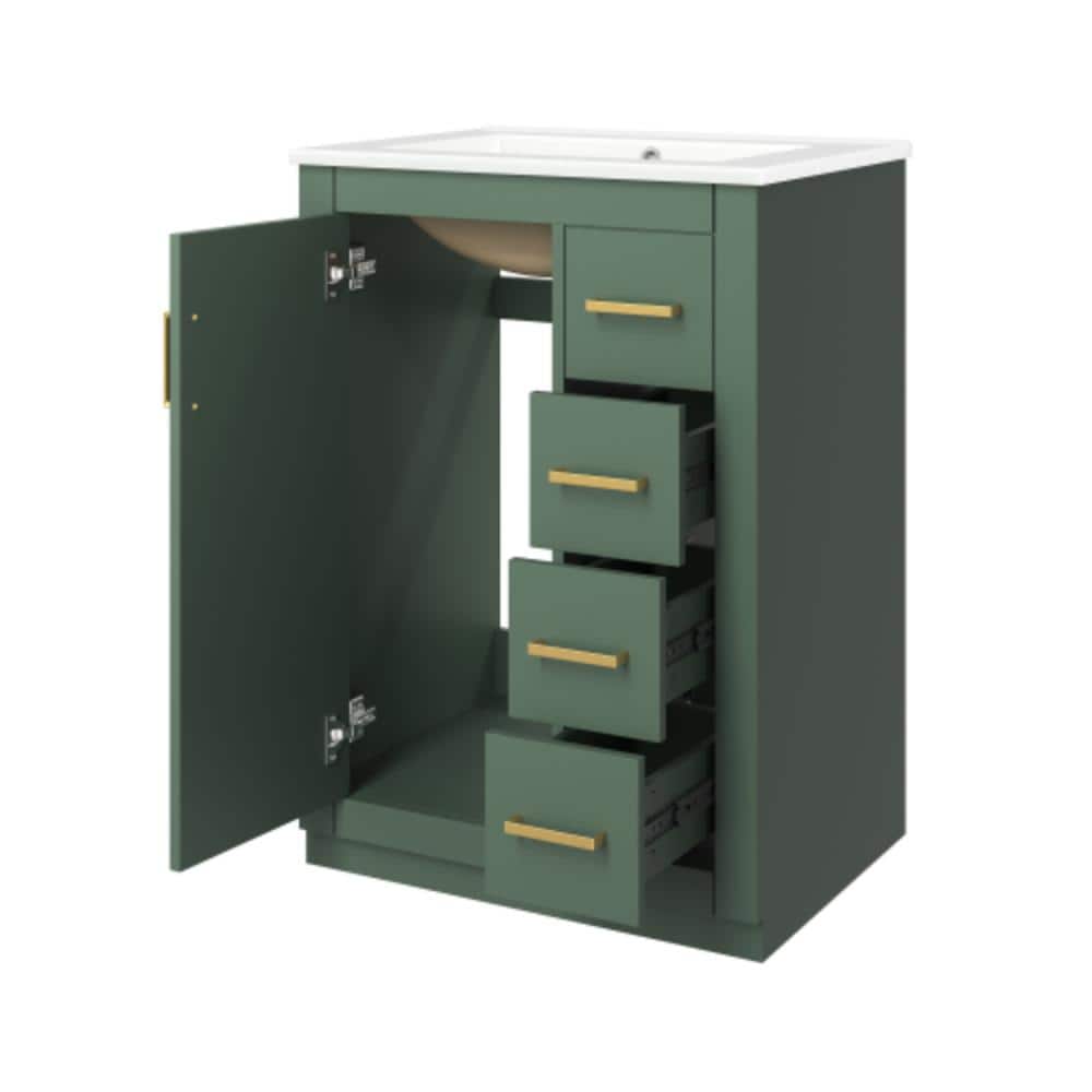 Unbranded 24.1 in. W x 18.3 in. D x 33.7 in. H Bathroom Green Linen Cabinet