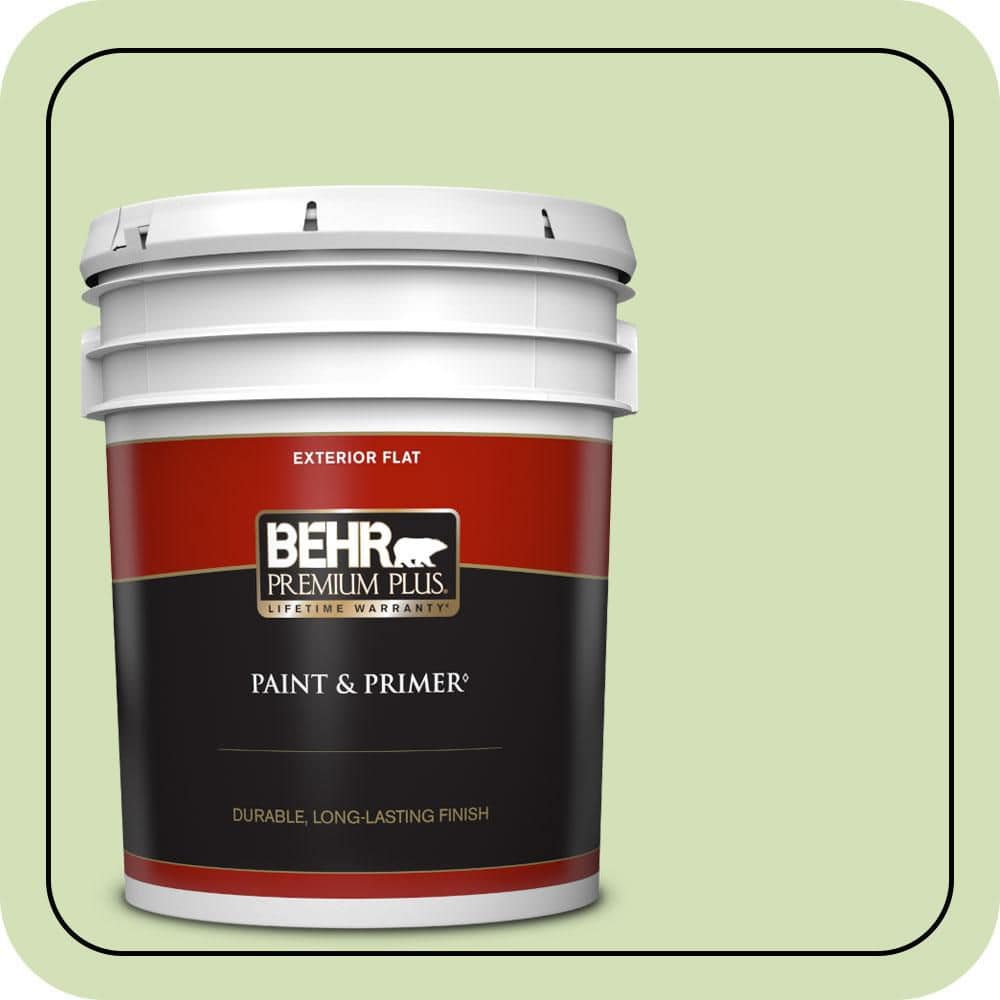 BEHR PREMIUM PLUS 5 gal. #MQ4-45 Spring Glow Flat Exterior Paint & Primer