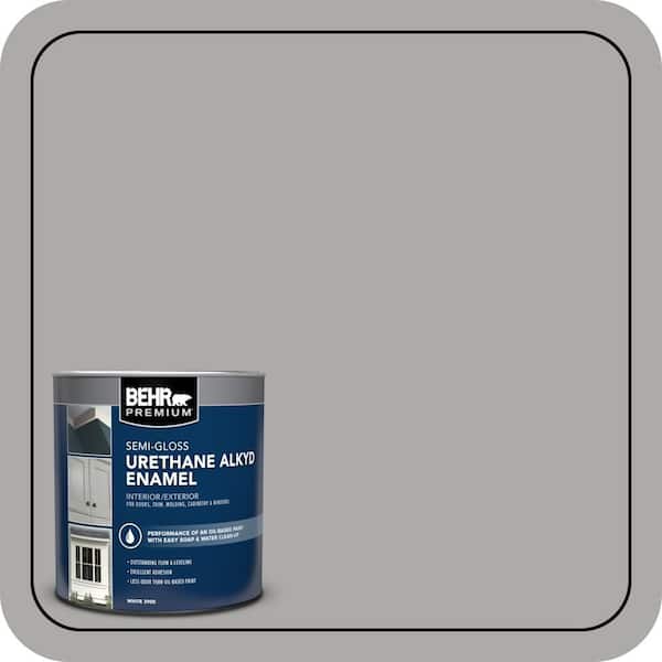 BEHR PREMIUM 1 qt. #PPU18-14 Cathedral Gray Urethane Alkyd Semi-Gloss Enamel Interior/Exterior Paint (2)