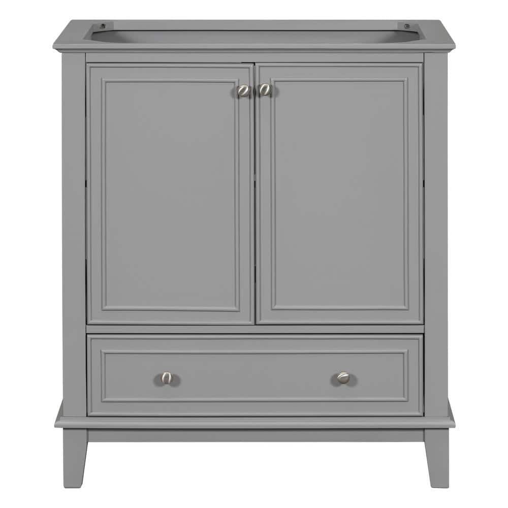 JimsMaison W 18 in. D 34 in. H Freestanding Bath Vanity Cabinet without Top Grey