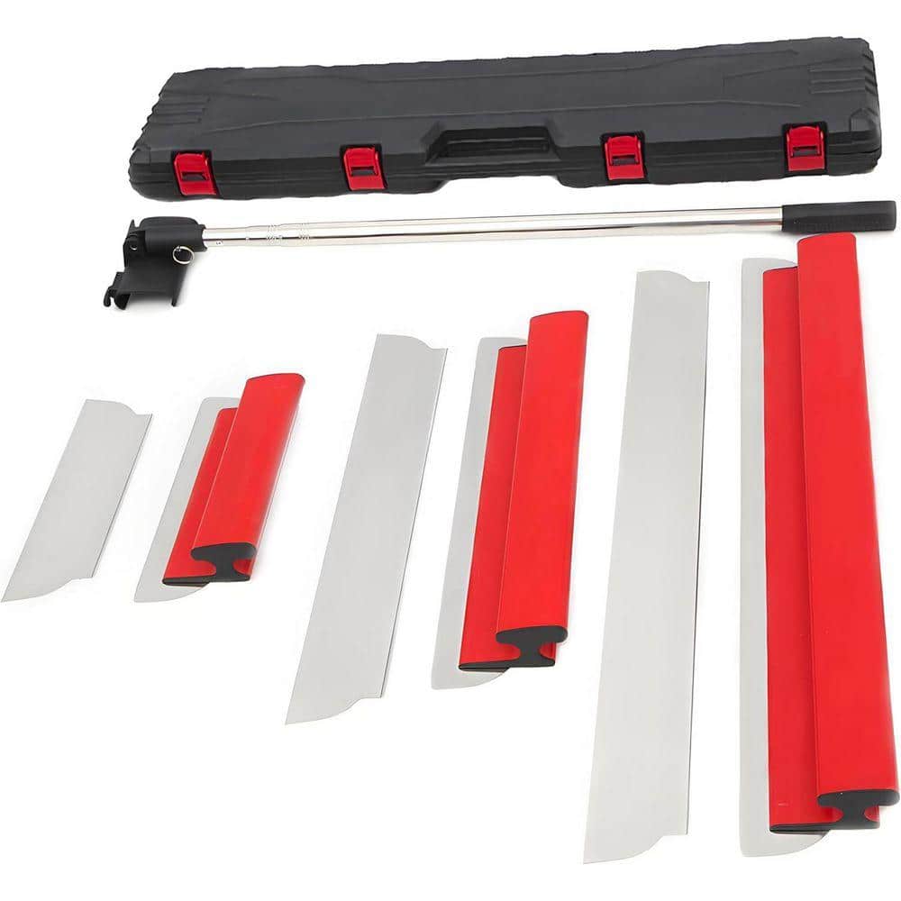KIWDZFU 12,22,32 Stainless Steel Skimming Blade Set with 35-80 Extension Handle for Drywall Smoothing Construction (1)