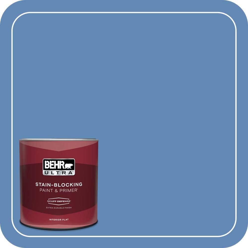 BEHR ULTRA 1 qt. #580B-6 Castle Moat Extra Durable Flat Interior Paint & Primer