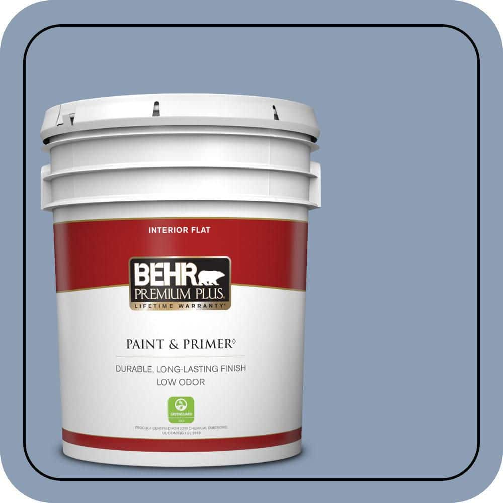 BEHR PREMIUM PLUS 5 gal. #PPU15-10 China Silk Flat Low Odor Interior Paint & Primer