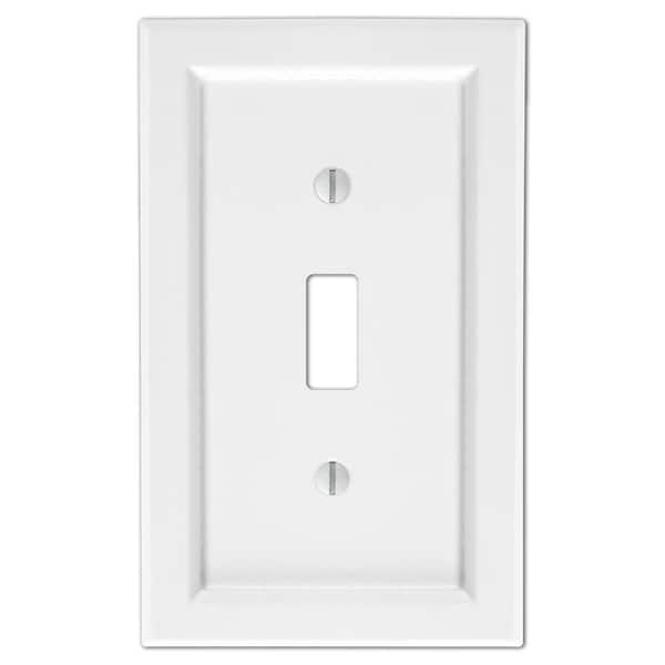 Hampton Bay Woodmore 1 Gang Toggle Wood Wall Plate - White (2)