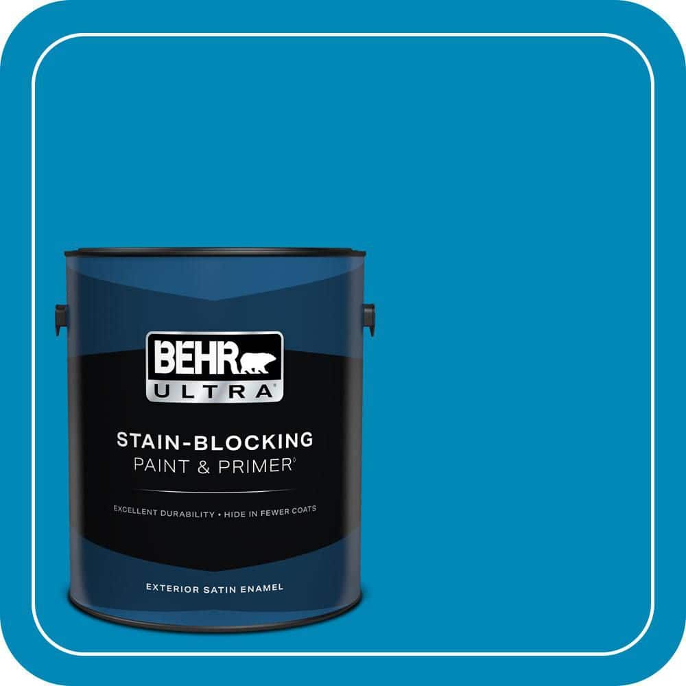 BEHR ULTRA 1 gal. #540B-7 Royal Peacock Satin Enamel Exterior Paint & Primer