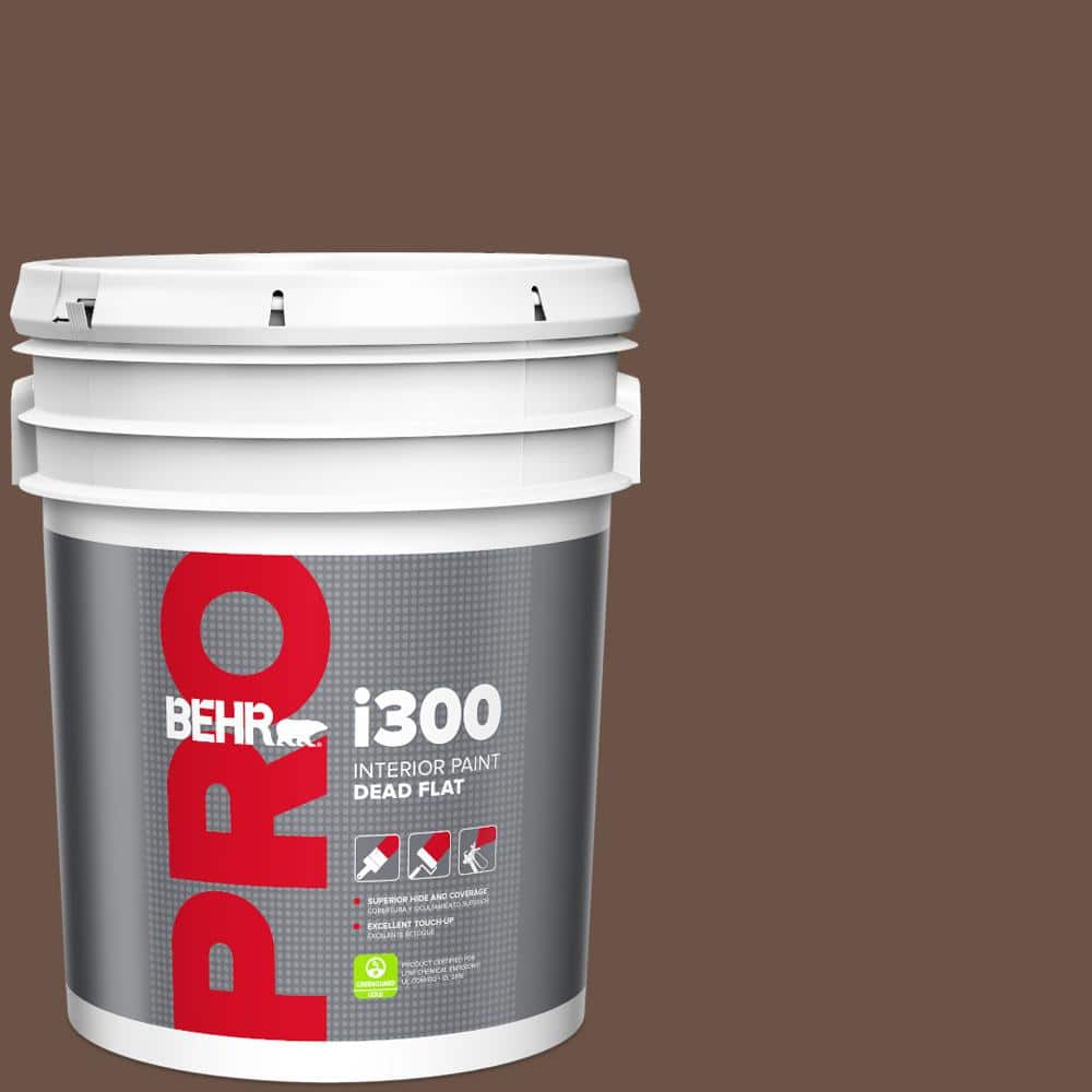 BEHR PRO 5 gal. #MQ2-05A Authentic Brown Dead Flat Interior Paint