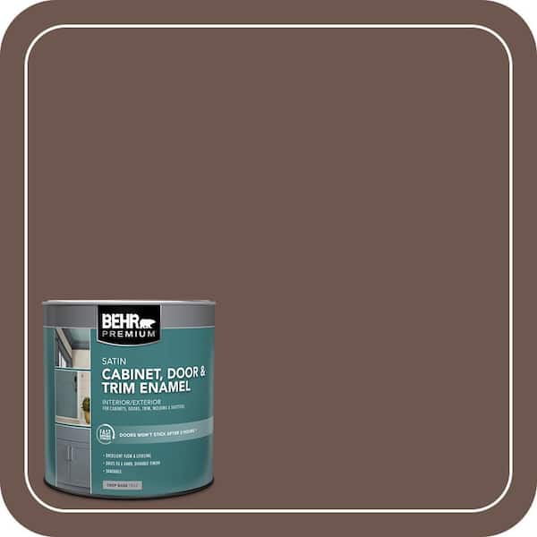 BEHR PREMIUM 1 qt. #N170-6 Natural Bark Satin Enamel Interior/Exterior Cabinet, Door & Trim Paint (2)