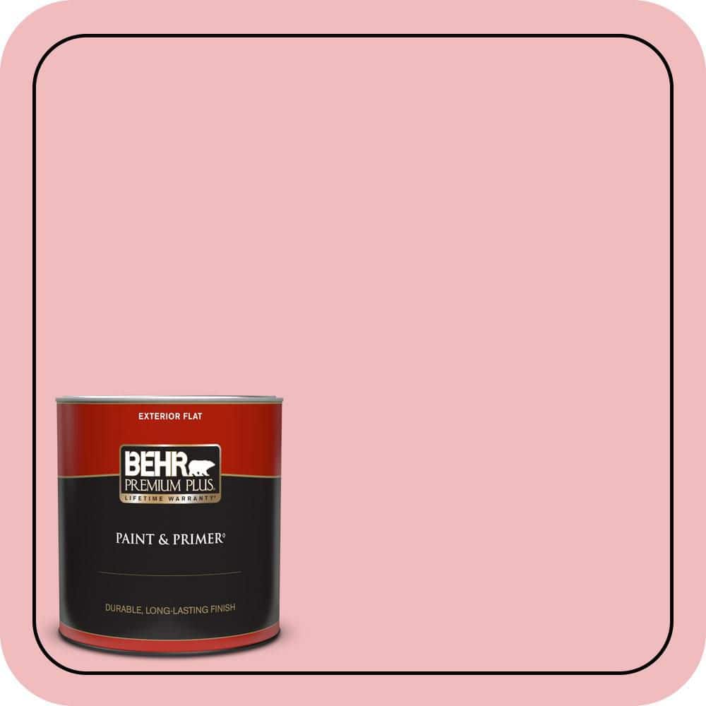 BEHR PREMIUM PLUS 1 qt. #P160-2 Blush Rush Flat Exterior Paint & Primer