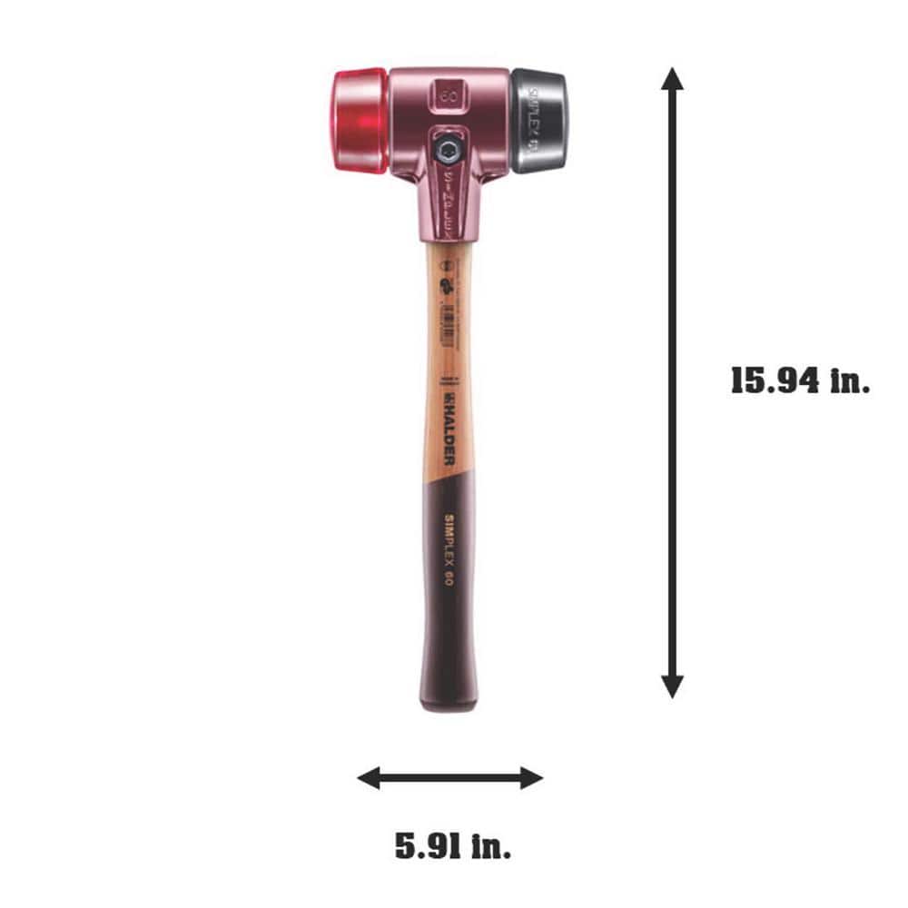 Halder Simplex 60 3.5 lbs. Mallet with Black Rubber and Red Plastic Inserts (3)