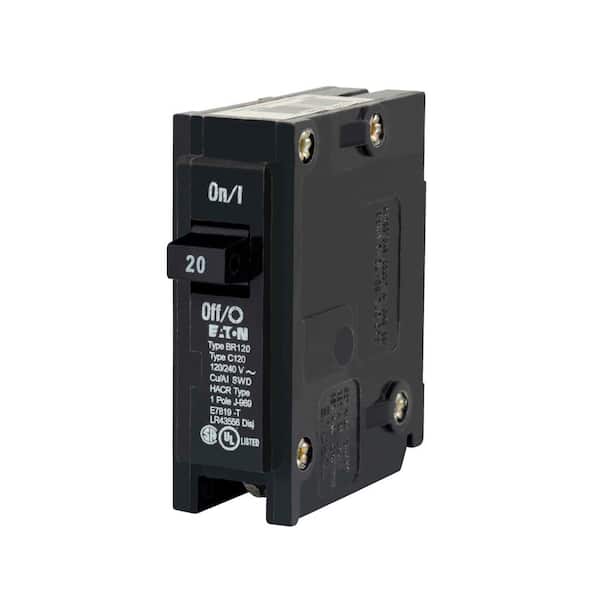Eaton BR 20 Amp 120/240 Volts Single Pole Circuit Breaker