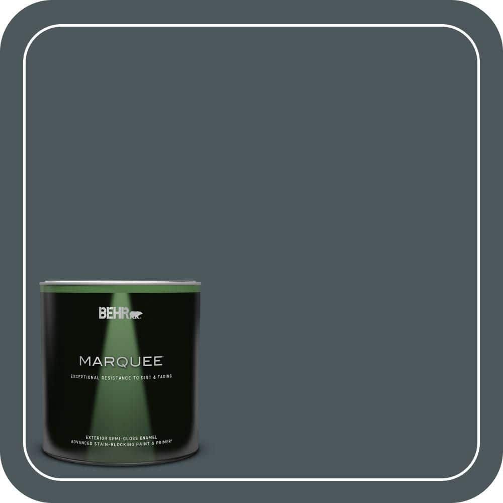 BEHR MARQUEE 1 qt. #N470-7 Submarine Gray Semi-Gloss Enamel Exterior Paint & Primer