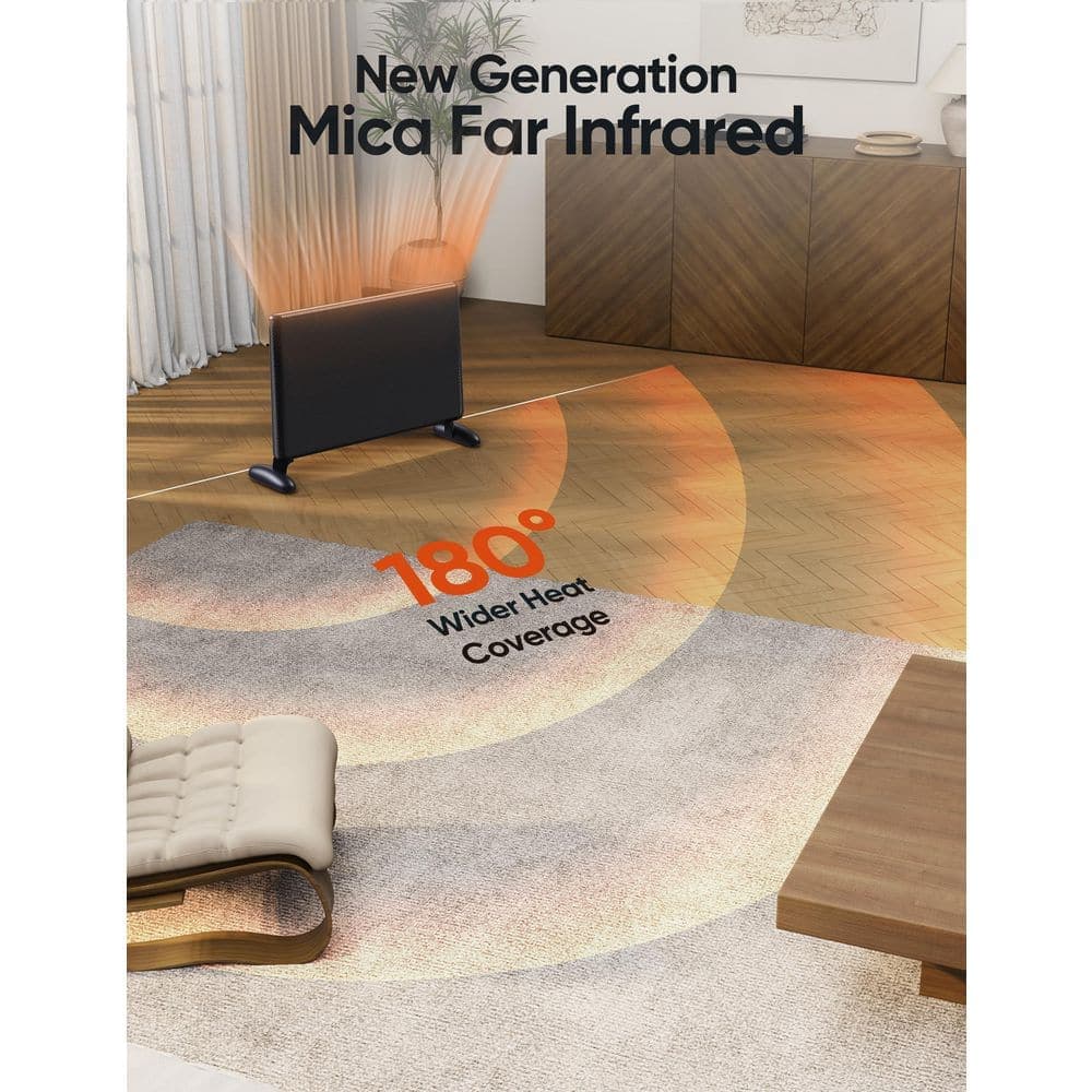 Unbranded 1500W Infrared Space Heater with Remote, App Control, 180° Heating, Energy Saving, Overheat Protection, Black Furnace (3)