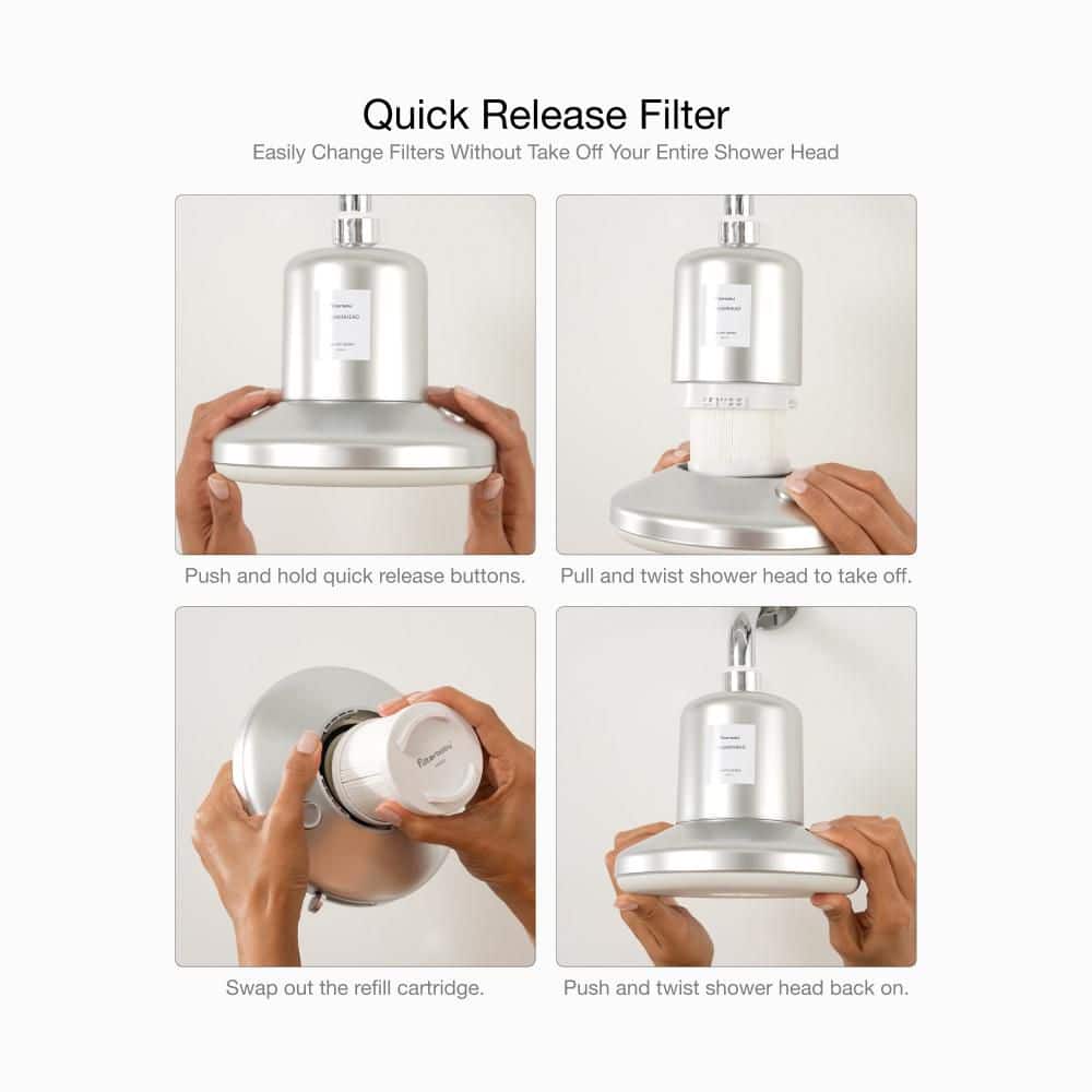 FilterBaby Pro 7 in. Unit Mount Fixed Shower Head Filter - Chrome (3)