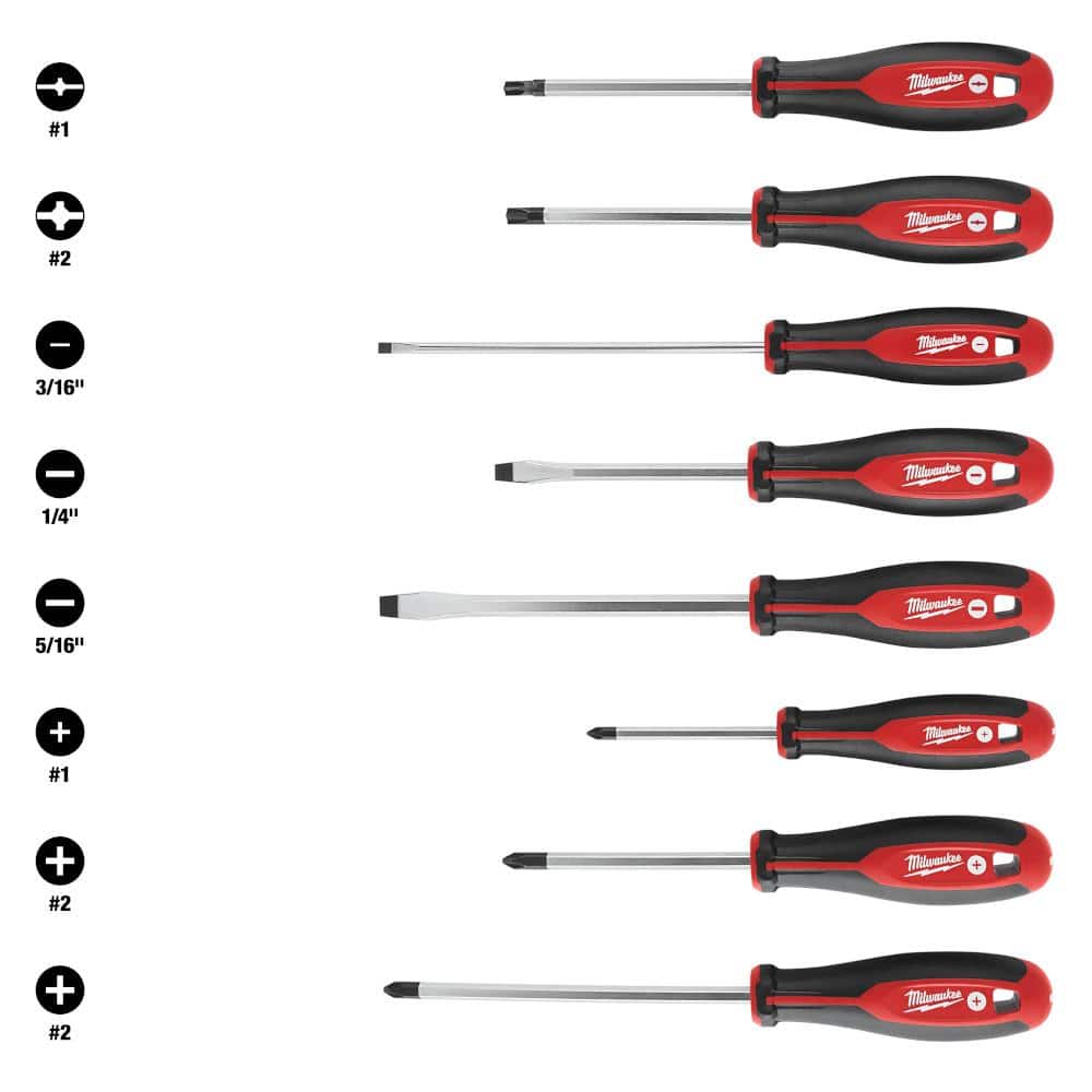 Milwaukee Hex Screwdriver Set with ECX (8-Piece)