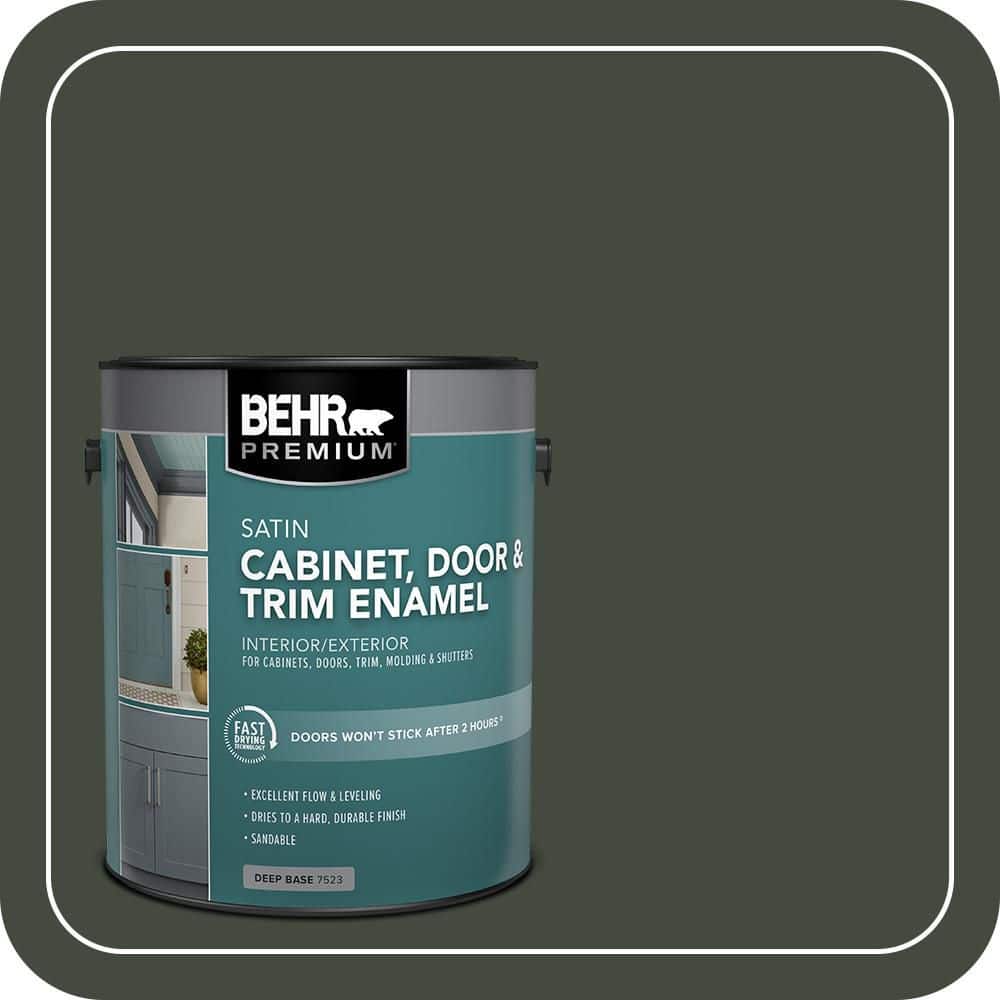 BEHR PREMIUM 1 gal. #BXC-12 Deep Forest Satin Enamel Interior/Exterior Cabinet, Door & Trim Paint