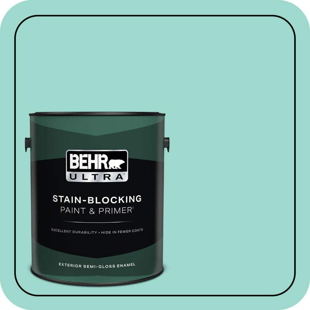 BEHR ULTRA 1 gal. #P440-3 Fish Pond Semi-Gloss Enamel Exterior Paint & Primer